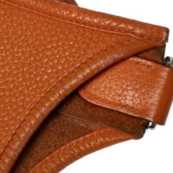 Pre Owned Hermes Orange Taurillon Clemence Leather Evelyne III PM Bag