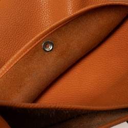 Pre Owned Hermes Orange Taurillon Clemence Leather Evelyne III PM Bag
