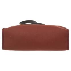 Pre Owned Hermes Rouge H/Ebene Canvas and Leather Herbag Zip 31 Bag