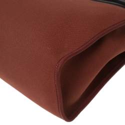 Pre Owned Hermes Rouge H/Ebene Canvas and Leather Herbag Zip 31 Bag