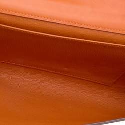 Pre Owned Hermes Orange Box Leather Medor 29 Clutch