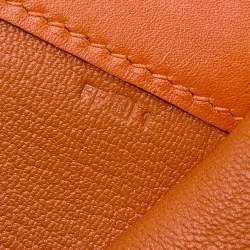 Pre Owned Hermes Orange Box Leather Medor 29 Clutch