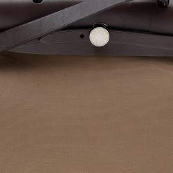 Pre Owned Hermes Etoupe/Ebene Canvas and Leather Herbag Zip 31 Bag