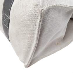 Pre Owned Hermes Off White/Grey Canvas Fourre Tout Tote