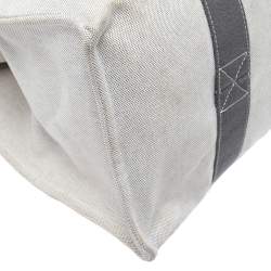 Pre Owned Hermes Off White/Grey Canvas Fourre Tout Tote