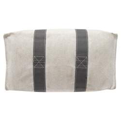 Pre Owned Hermes Off White/Grey Canvas Fourre Tout Tote