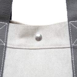 Pre Owned Hermes Off White/Grey Canvas Fourre Tout Tote