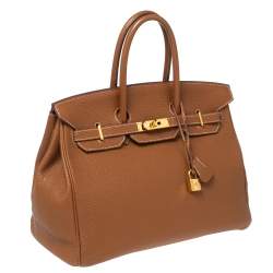Hermes Gold Togo Leather Gold Plated Birkin 35 Bag