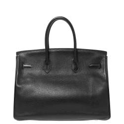 Hermes Black Togo Leather Palladium Plated Birkin 35 Bag