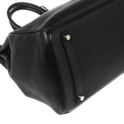 Hermes Black Togo Leather Palladium Plated Birkin 35 Bag
