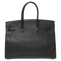 Pre Owned Hermès Black Togo Leather Gold Plated Birkin 35 Bag