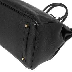 Pre Owned Hermès Black Togo Leather Gold Plated Birkin 35 Bag