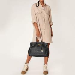 Pre Owned Hermès Black Togo Leather Gold Plated Birkin 35 Bag