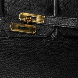 Pre Owned Hermès Black Togo Leather Gold Plated Birkin 35 Bag
