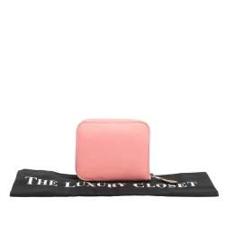 Pre Owned Hermes Rose Confetti Epsom Leather Silk'in Compact Wallet