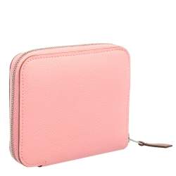 Pre Owned Hermes Rose Confetti Epsom Leather Silk'in Compact Wallet