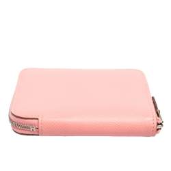 Pre Owned Hermes Rose Confetti Epsom Leather Silk'in Compact Wallet