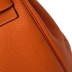Hermes Orange Togo Leather Gold Plated Kelly Retourne 35 Bag