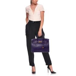 Hermès Ultraviolet Swift Leather Gold Plated Birkin 35 Bag