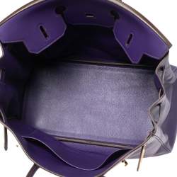 Hermès Ultraviolet Swift Leather Gold Plated Birkin 35 Bag