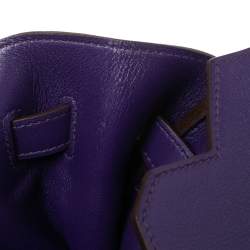 Hermès Ultraviolet Swift Leather Gold Plated Birkin 35 Bag
