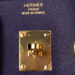 Hermès Ultraviolet Swift Leather Gold Plated Birkin 35 Bag