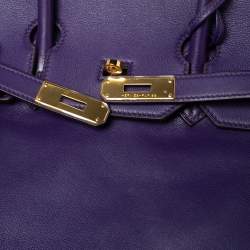 Hermès Ultraviolet Swift Leather Gold Plated Birkin 35 Bag