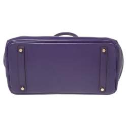 Hermès Ultraviolet Swift Leather Gold Plated Birkin 35 Bag