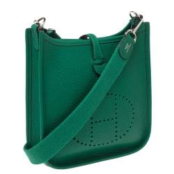 Pre Owned Hermes Bambou Taurillon Clemence Leather Evelyne TPM Bag