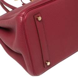 Hermes Tosca Togo Leather Gold Plated Birkin 35 Bag