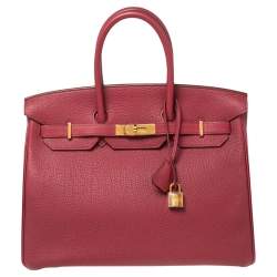 Hermes Tosca Togo Leather Gold Plated Birkin 35 Bag
