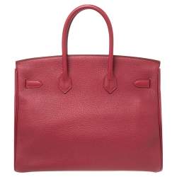 Hermes Tosca Togo Leather Gold Plated Birkin 35 Bag