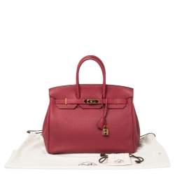 Hermes Tosca Togo Leather Gold Plated Birkin 35 Bag