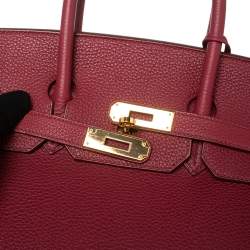 Hermes Tosca Togo Leather Gold Plated Birkin 35 Bag