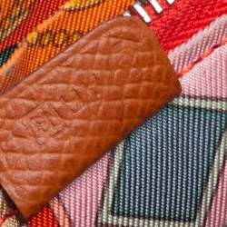 Pre Owned Hermes Gold Epsom Leather Silk'in Zip Around Wallet