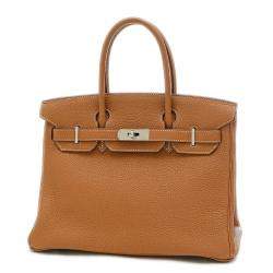 Hermes Gold Togo Leather Palladium Hardware Birkin 30 Bag 