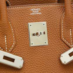 Hermes Gold Togo Leather Palladium Hardware Birkin 30 Bag 