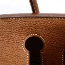 Hermes Gold Togo Leather Palladium Hardware Birkin 30 Bag 