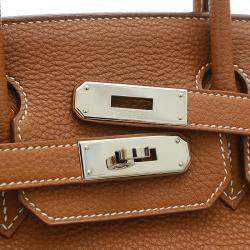 Hermes Gold Togo Leather Palladium Hardware Birkin 30 Bag 