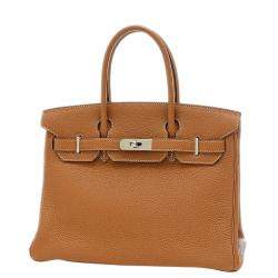 Hermes Gold Togo Leather Palladium Hardware Birkin 30 Bag 