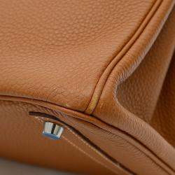 Hermes Gold Togo Leather Palladium Hardware Birkin 30 Bag 
