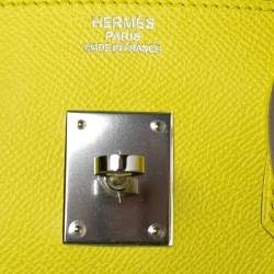 Hermes Lime Epsom Leather Palladium Hardware Birkin 35 Bag