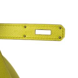 Hermes Lime Epsom Leather Palladium Hardware Birkin 35 Bag