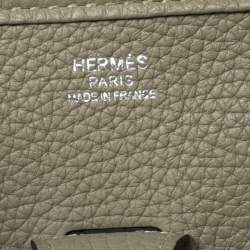 Pre Owned Hermes Sauge Taurillon Clemence Leather Evelyne III PM Bag