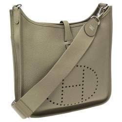 Pre Owned Hermes Sauge Taurillon Clemence Leather Evelyne III PM Bag