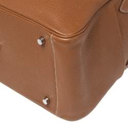 Pre Owned Hermes Gold Taurillon Clemence Leather Palladium Finished Lindy 34 Bag