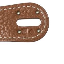 Pre Owned Hermes Gold Taurillon Clemence Leather Palladium Finished Lindy 34 Bag