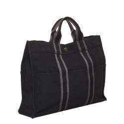 Pre Owned Hermes Black Canvas Fourre Tout MM Bag