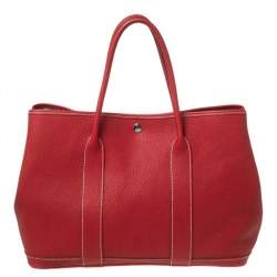 مملوكة مسبقًا حقيبة هيرمس غاردن بارتي 36 جلد نيغوندا أحمر