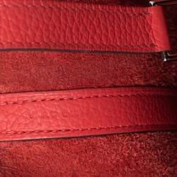 Pre Owned Hermes Rose Jaipur Clemence Leather Picotin Lock 18 Bag